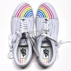 NEW Vans x Flour Shop Rainbow White Skater Sneakers Old Skool Men’s 10.5